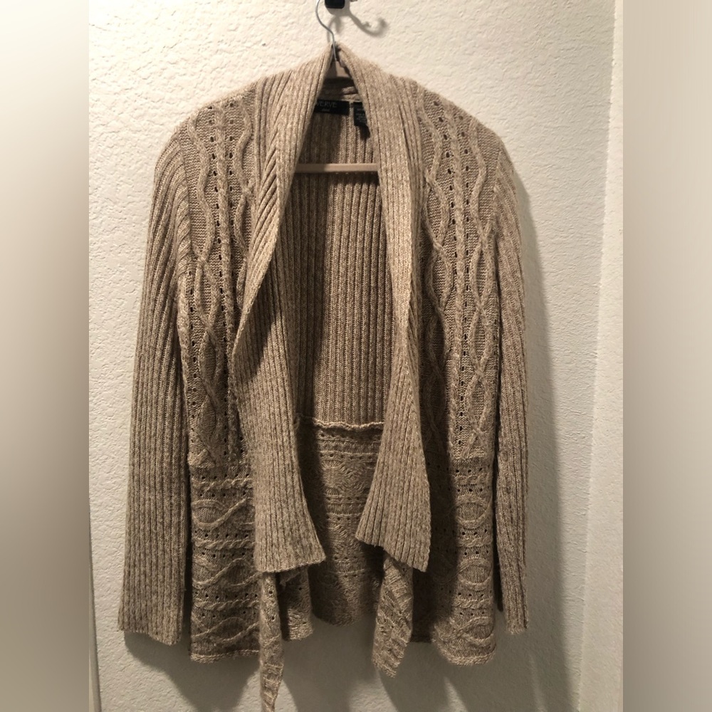 2 for $24 - VERVE Cable Knit Shawl Collar Cardigan